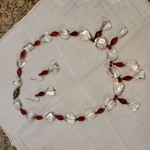 Necklace and earrings, drop set